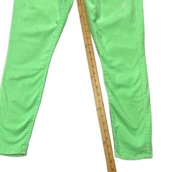 7 For All Mankind Jeans Womens Size 30 Spring Green Skinny Cropped Stretchy - Picture 8 of 13